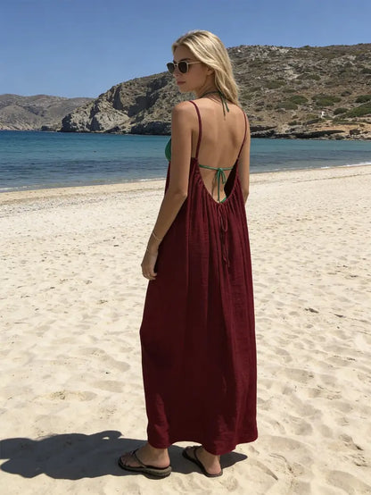 Solanaelle Backless Cami Dresses