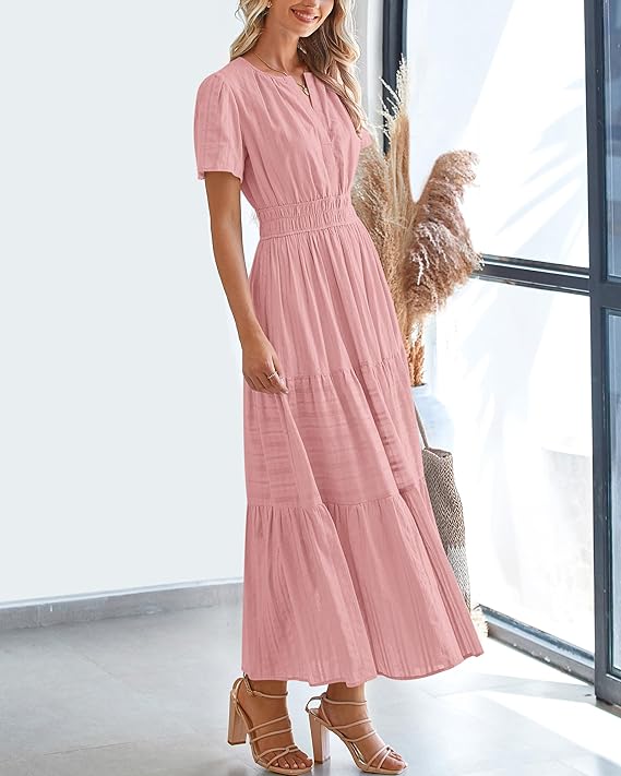 Solanaelle Tiered Pocket Maxi Dress