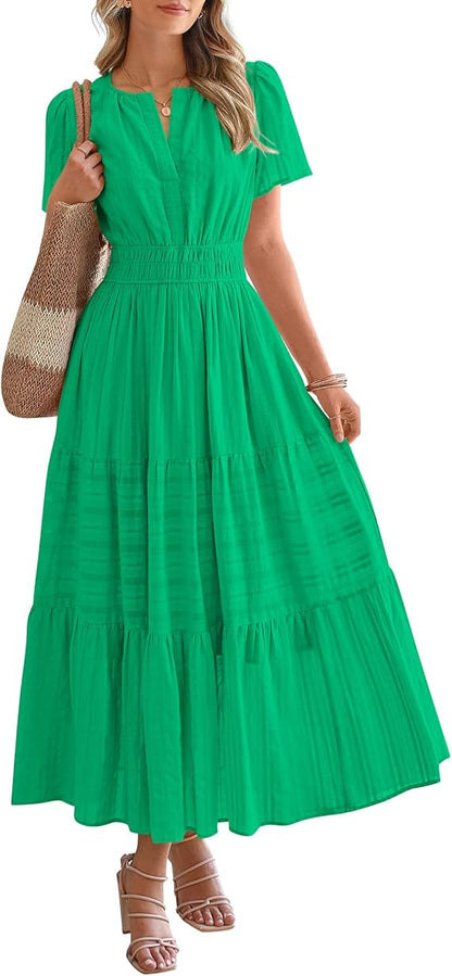 Solanaelle Tiered Pocket Maxi Dress