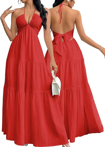 Solanaelle V-Neck Fluid Maxi