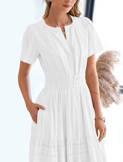 Solanaelle Tiered Pocket Maxi Dress